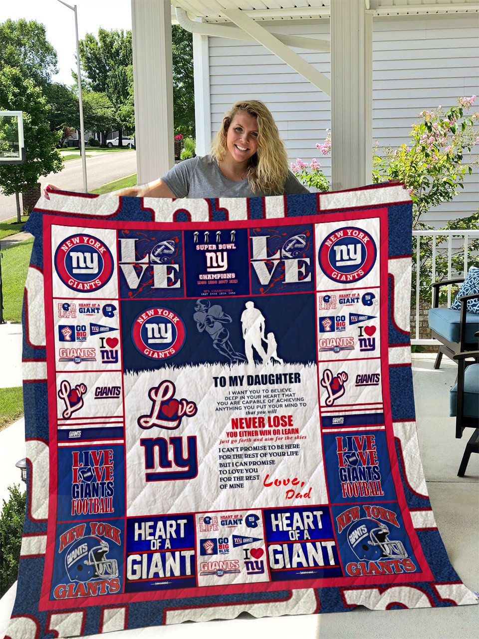 New York Giants – To My Daughter – Love Dad Quilt