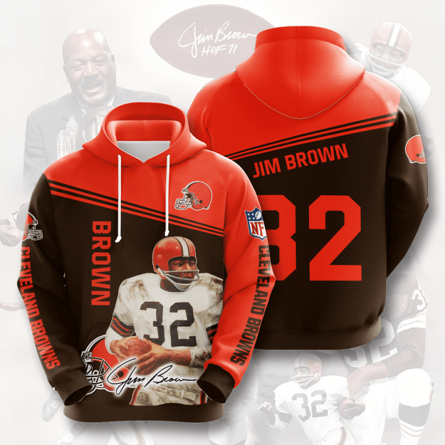 Jim Brown Cincinnati Bengals Cincinnati Bengals 3D Hoodie Sweatshirt