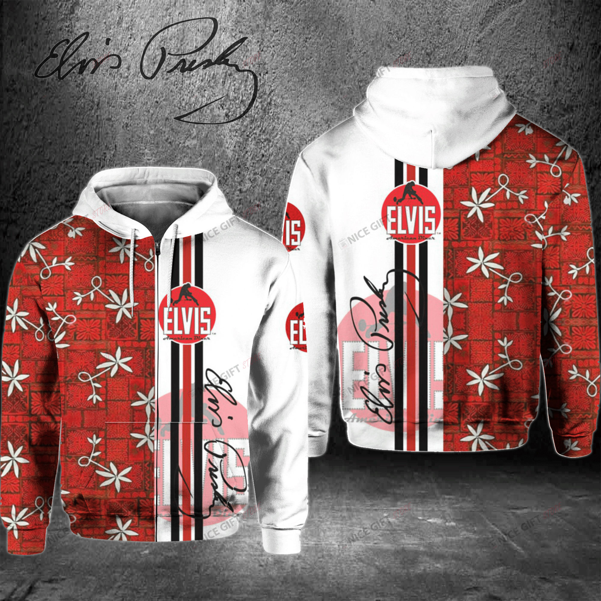 Elvis Presley Zip Hoodie 3D 3Zh-P3C8