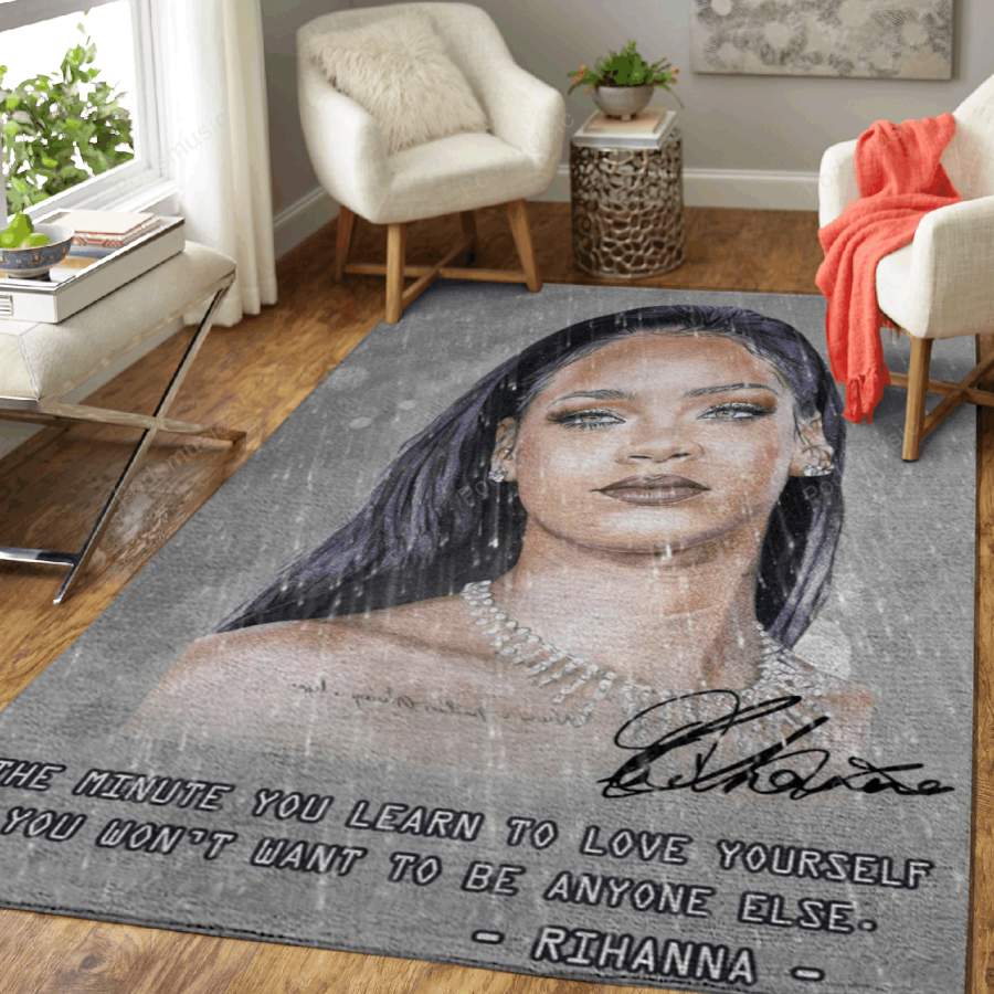 Rihanna Artwork – Pop Music Collection Art For Fans Area Rug Living Room Carpet Floor Decor