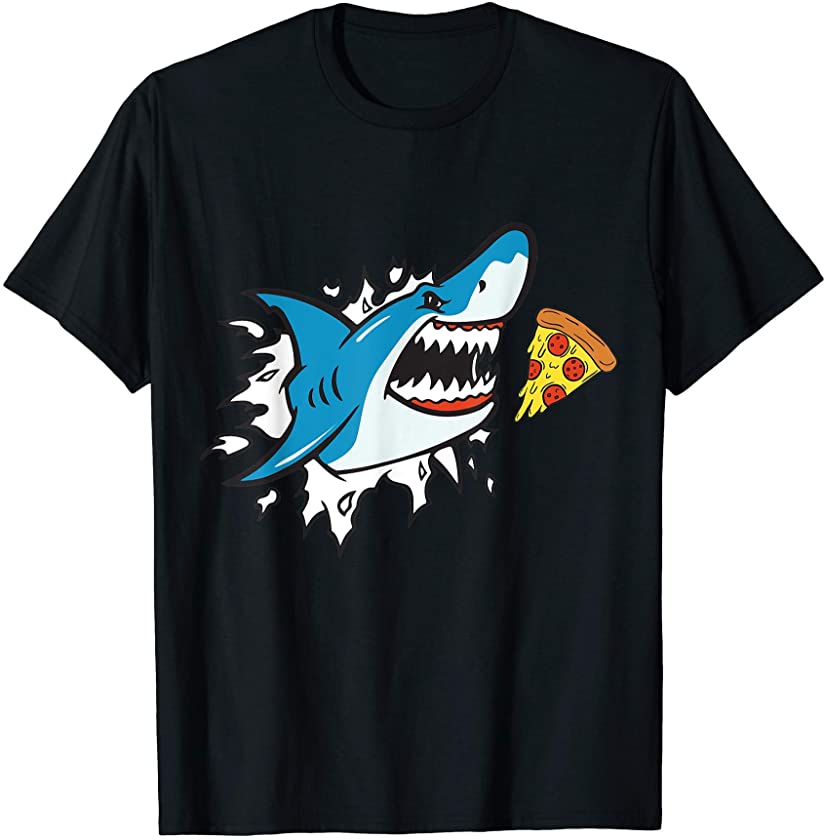 Shark Eating Pizza Shark Lovers Pizza Lovers T-Shirt