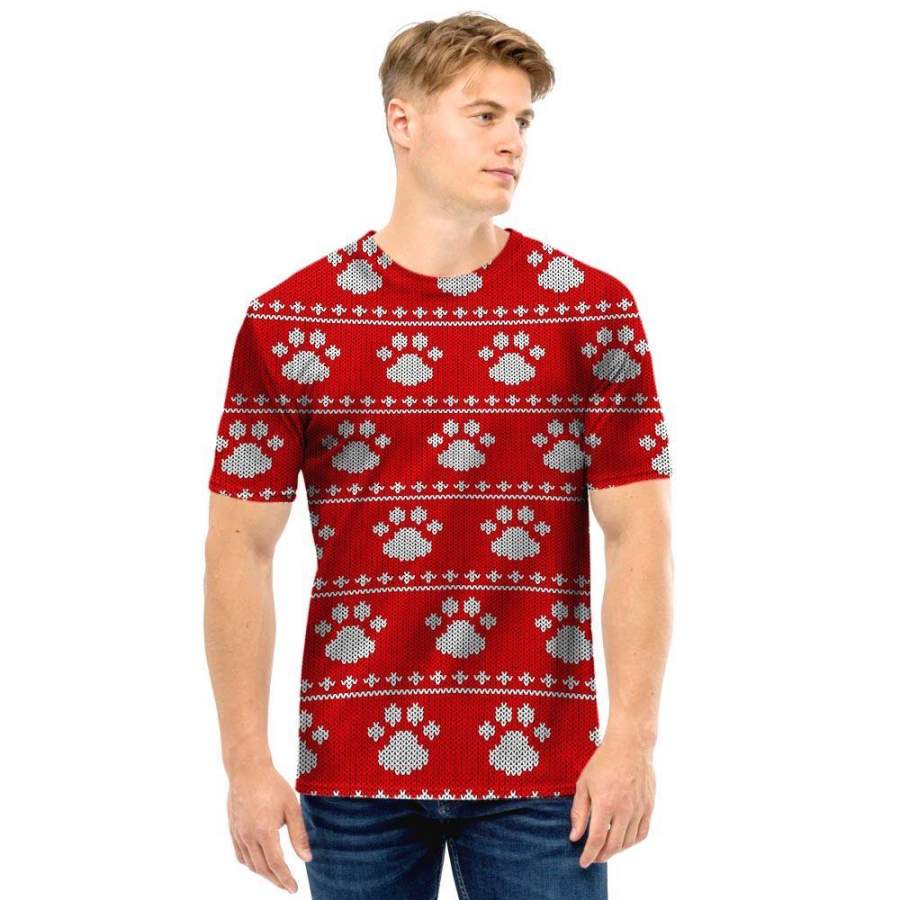 Ugly Christmas Paw Men T Shirt