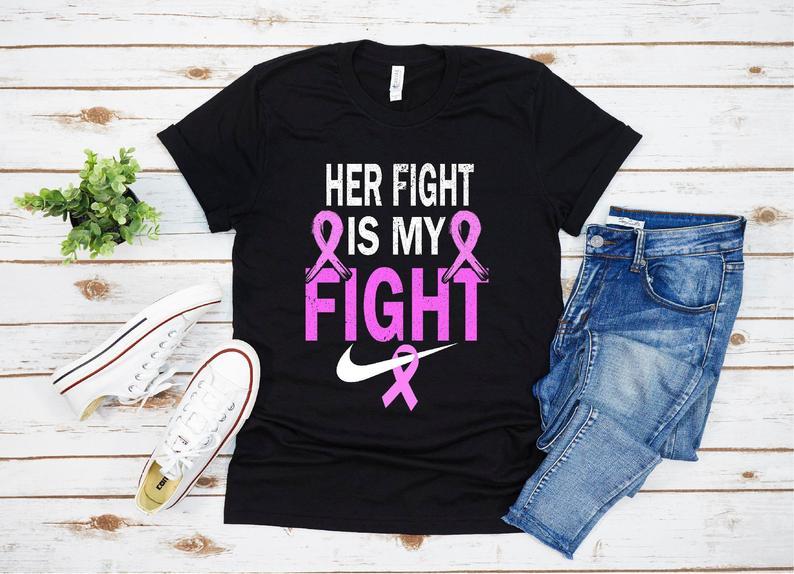 Her Fight Is My Fight Breast Cancer Awareness Husband T-Shirt – Breast Cancer Awareness Shirt