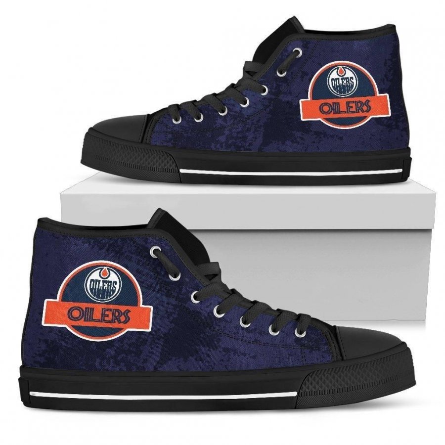 Cute Jurassic Park Edmonton Oilers High Top Shoes #400