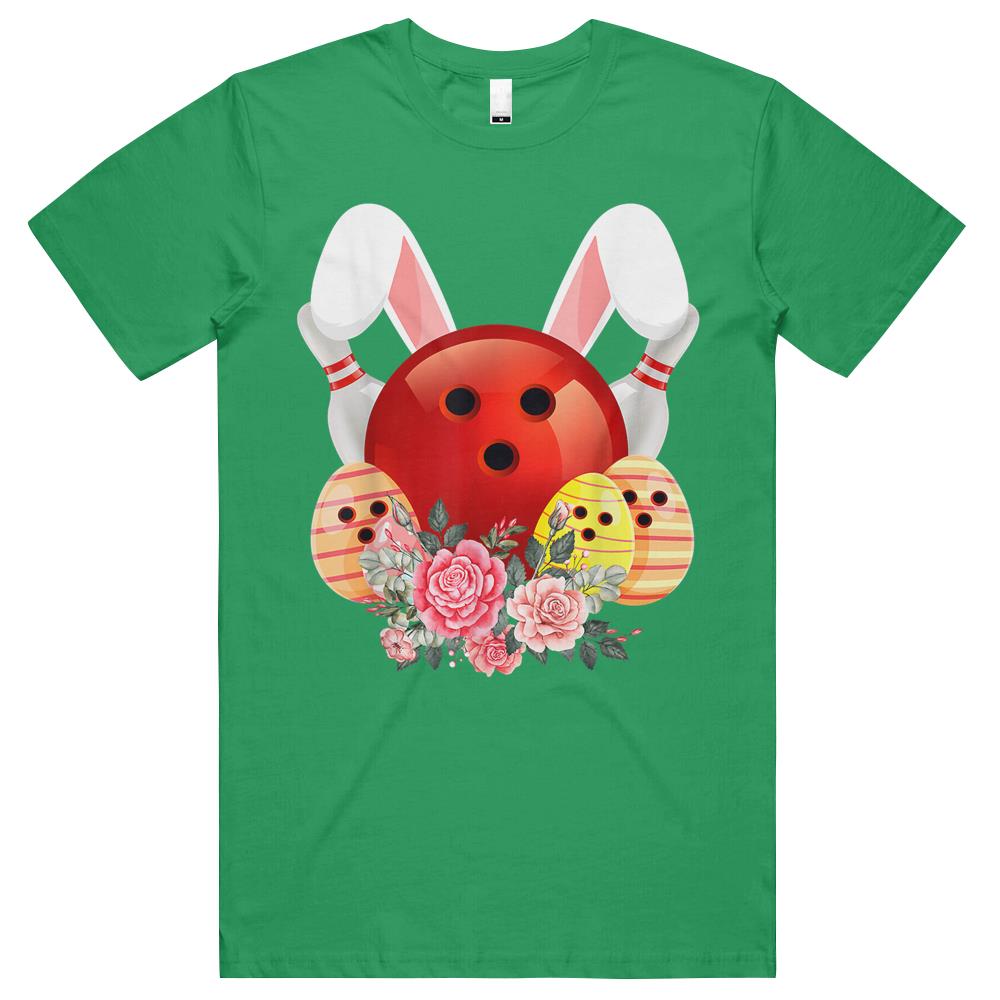 Bowling Easter Bunny Egg 2021 Rabbit Flowers Pascha Bowler T Shirts