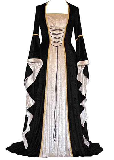 2019 New Medieval Dress Halloween Costumes for Women Cosplay Palace Noble Long Robes Ancient Bell Sleeve Princess Costume Dress alx