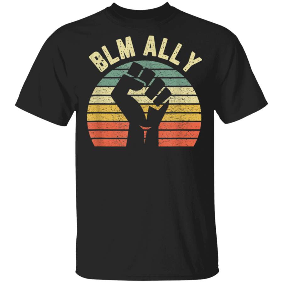 Black Lives Matter Ally Shirt Cool Retro Equality Allies BLM TShirt