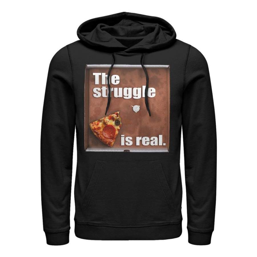 Lost Gods Men’s Pizza Struggle is Real  Lightweight Hoodie Black