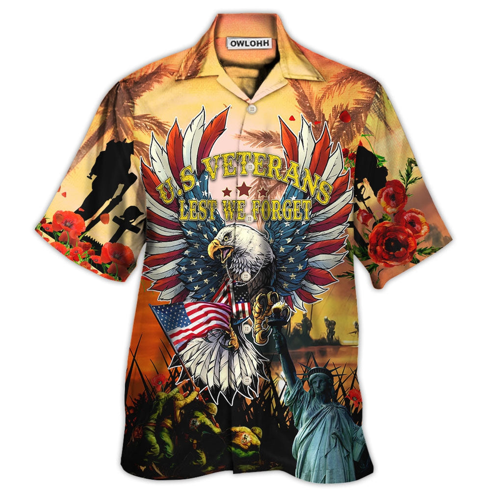 Veteran America Veterans Let We Forget In The Sunset – Hawaiian Shirt  – Owl Ohh