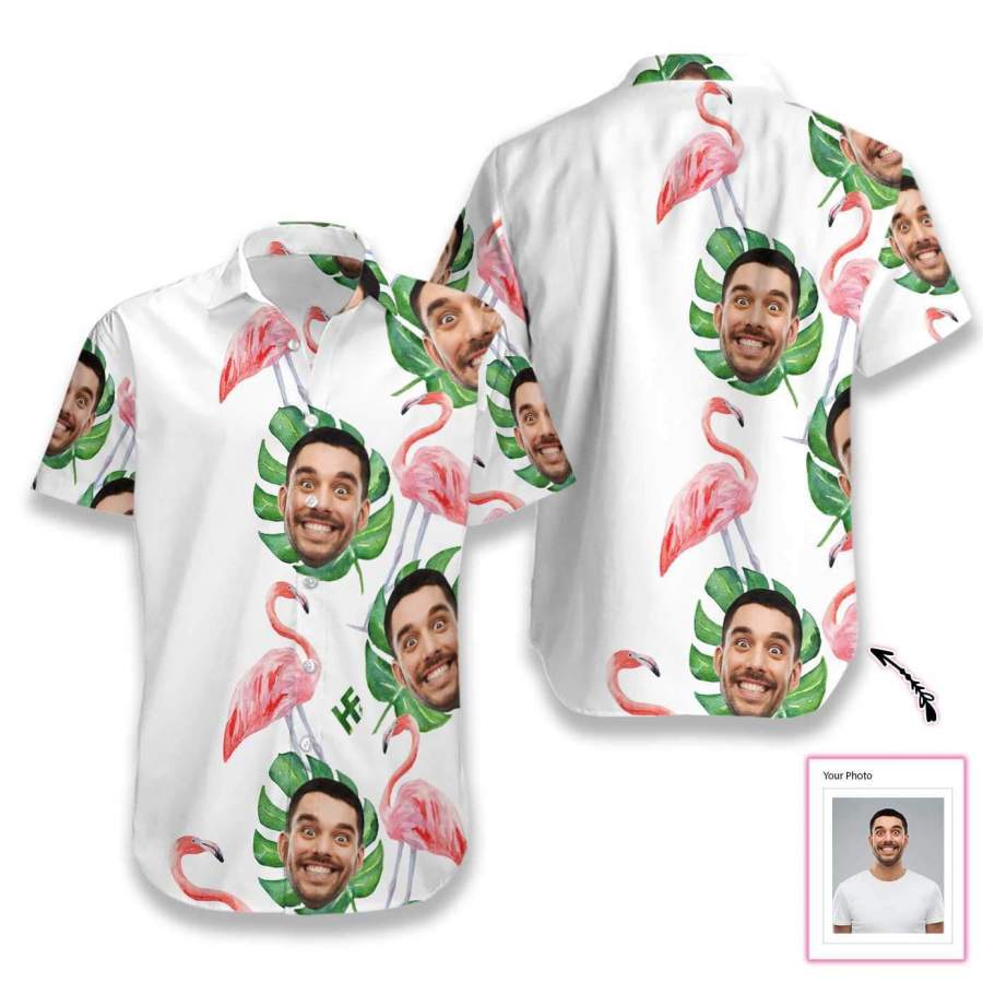 Personalized Hawaii Aloha Shirts Funny Custom Face Flamingo Ha55034