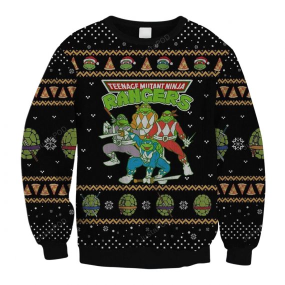 Teenage Mutant Ninja Rangers Power Turtles Ugly Christmas Sweater And Sweatshirt