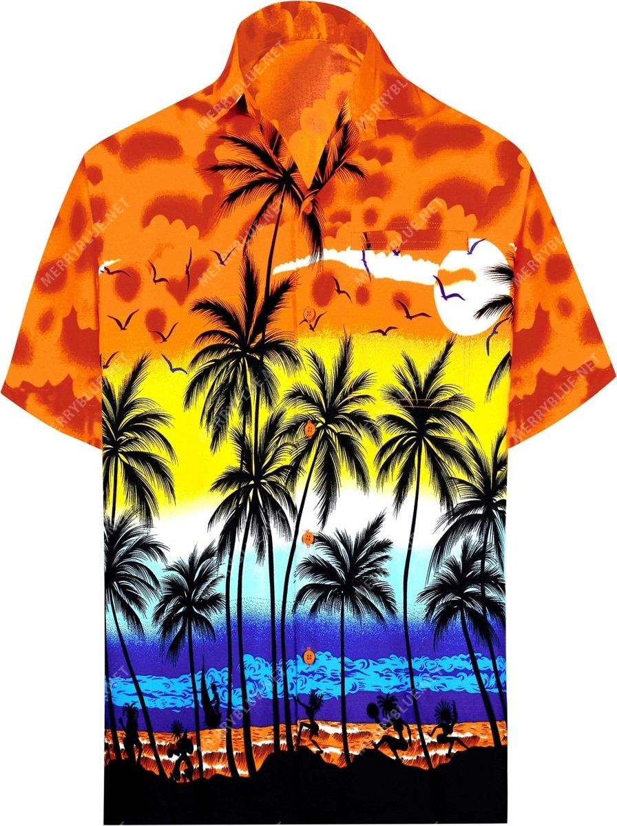 Relaxed Short Sleeve Button Down Casual Hawaii Shirt Printed D Ha45075