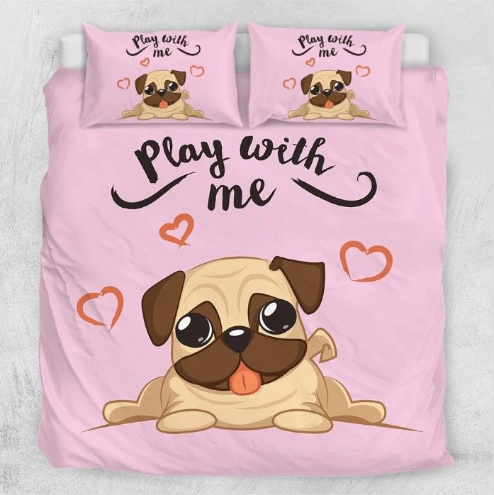 Puppy Pug Bedding Set All Over Prints