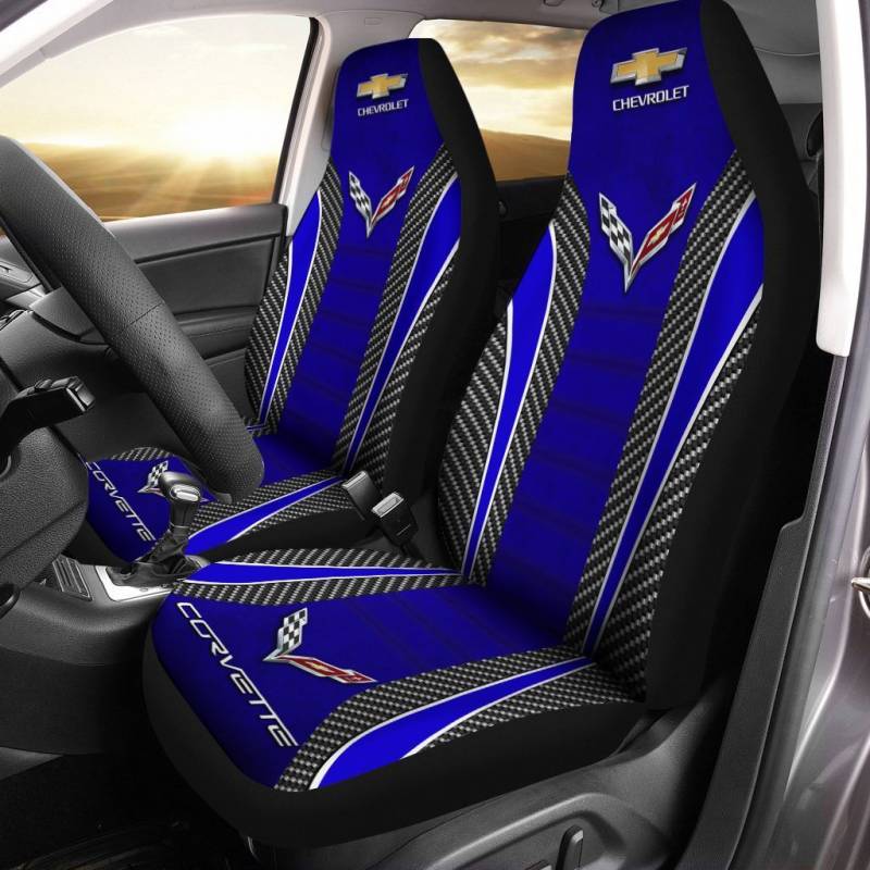 Chevrolet Corvette- NCT Car Seat Cover (Set of 2) Ver1 (Blue)