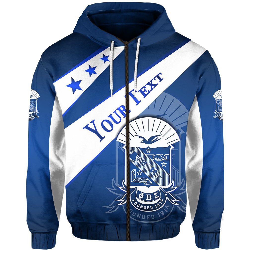 (Custom Personalised) Phi Beta Sigma Zip Hoodie Lovers Lt13