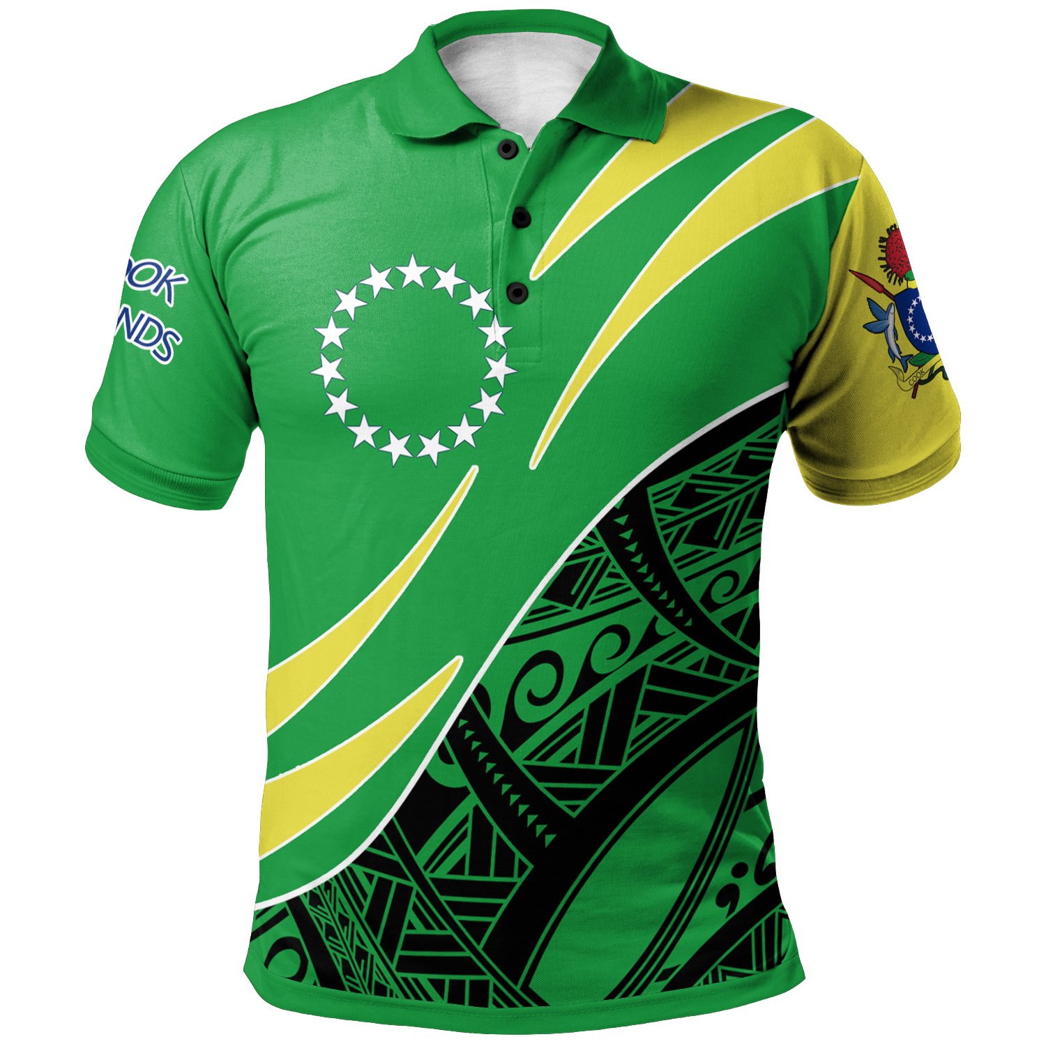 Cook Islands Polo Shirt – Custom Personalised Symmetrical Lines – BN27