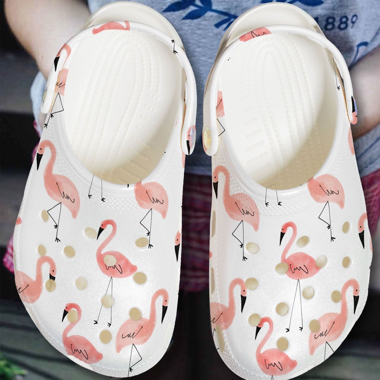 Flamingo Personalized Clog, Custom Name, Text, Color, Number Fashion Style For Women, Men, Kid, Print 3D Flamingo Pattern V2