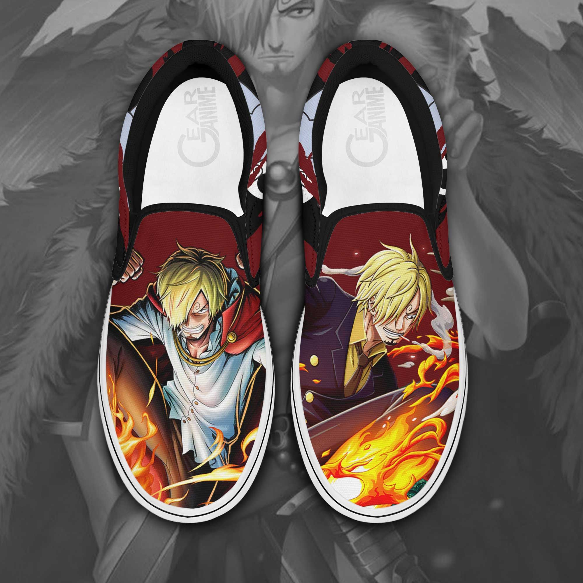 Vinsmoke Sanji Slip On Sneakers One Piece Custom Anime Shoes Unisex Men Women