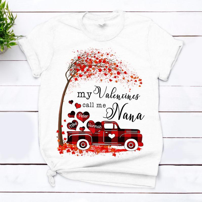 My Valentines Call Me Nana Personalized T-Shirt