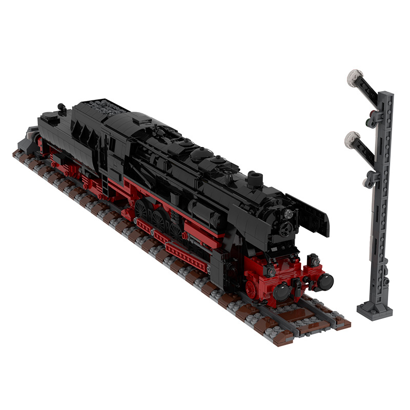 MOC German Class 52.80 Steam Locomotive Vapour Train Model Building Blocks Retro Car Model Bricks Toy for Children Birthday Gift alx