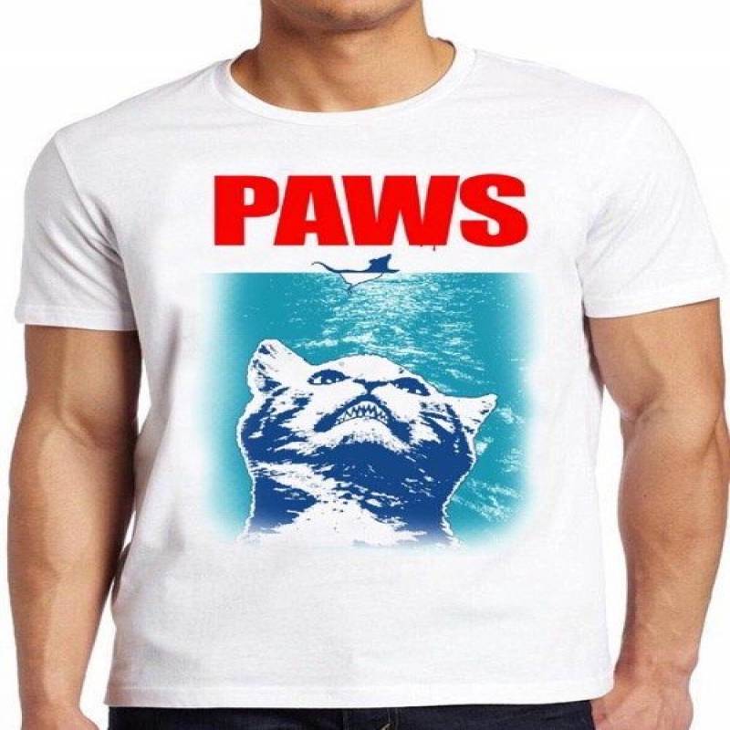 Crushtee Paws T Shirt Jaws Cat Kitten Funny Parody Cool Gift Tee 277 Long Sleeve Hoodie