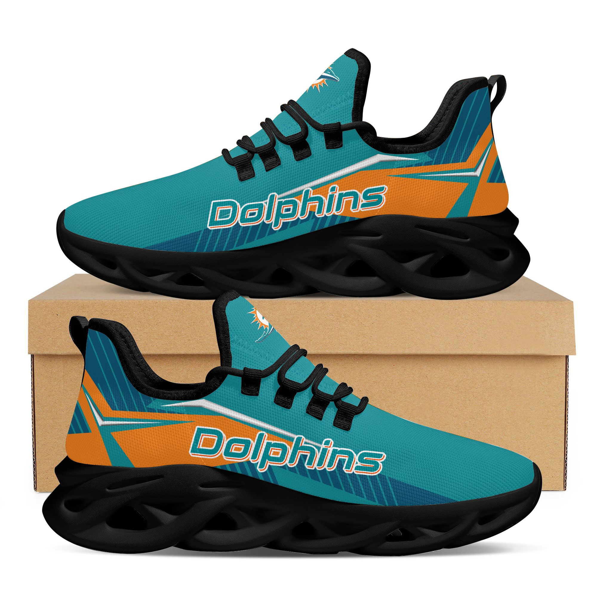 Miami Dolphins Max Soul Shoes American Football Running Sports Sneakers Shoes For Men Women Full Size