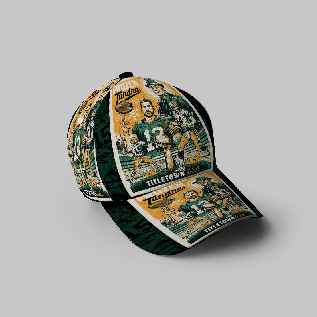 Green Bay Packers Vintage Poster 3D Printing Baseball Cap Classic Hat