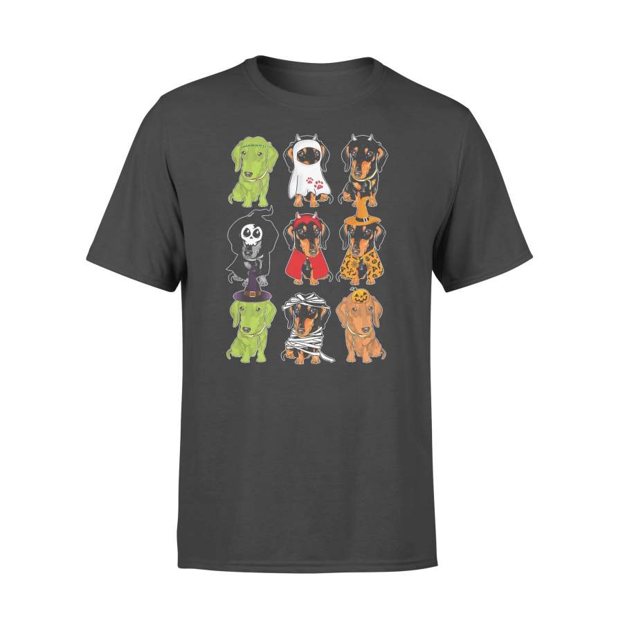 Daschund Haloween Chacracters Costume T-shirt