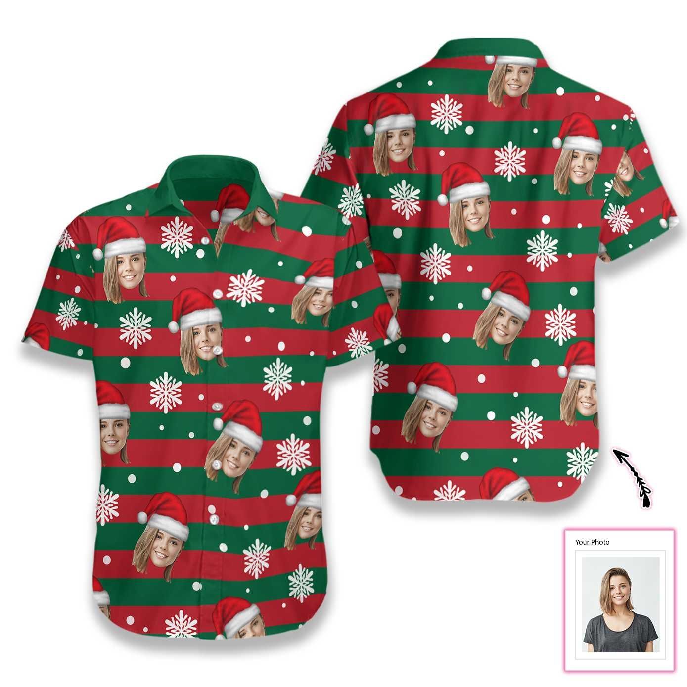 Beach Shirt Felacia [Hawaii Shirt] Funny Custom Face Christmas -Zx14470