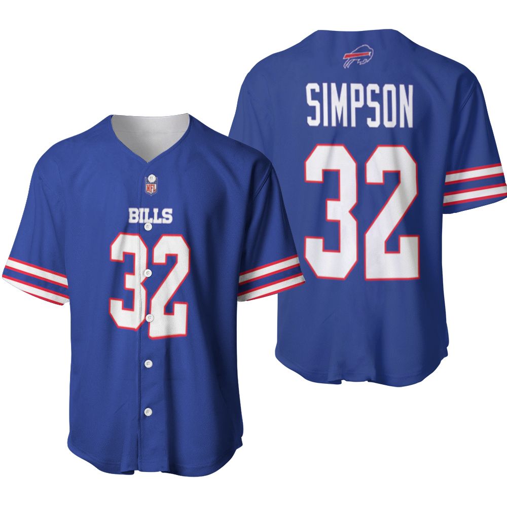 Buffalo Bills O J Simpson #32 NFL Legend Player American Football Game Royal 3D Designed Allover Gift For Bills Fans Baseball Jersey