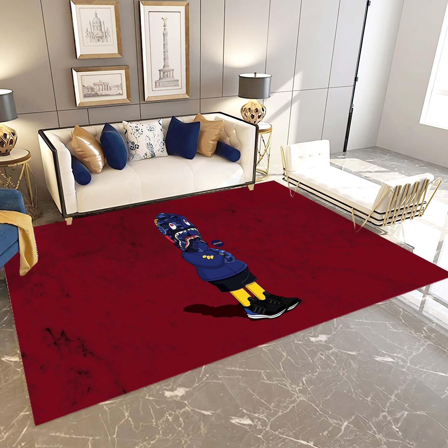 BAPE Logo Area Rugs, Luxury Hypebeast Living Room Carpet, Fashion Brand Floor Mat Home Decor