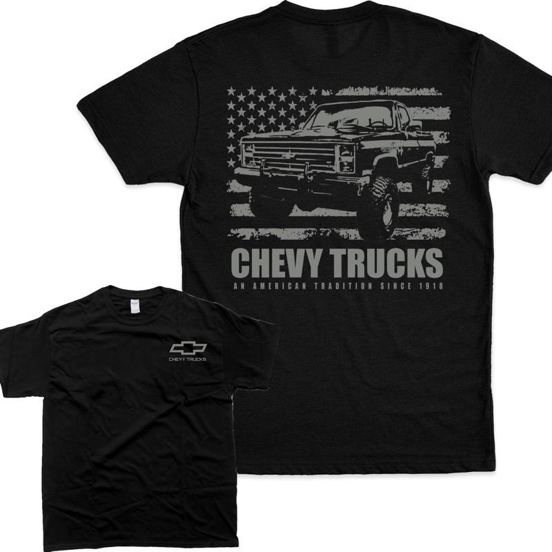 Chevy Trucks Shirt, Classic American Truck T-Shirt, Car Sport Shirt, Basic Men’s Shirt, Daddy Gifts, Top Casual Cotton Graphic Shirt Gift For Men Menswear Tshirt Streetwear Tropical