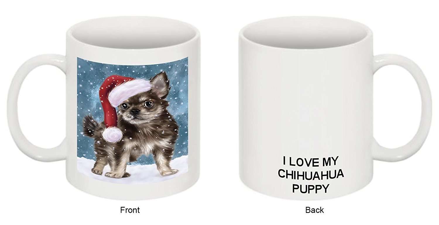 Let It Snow Happy Holidays Chihuahua Puppy Christmas Mug Cmg0370