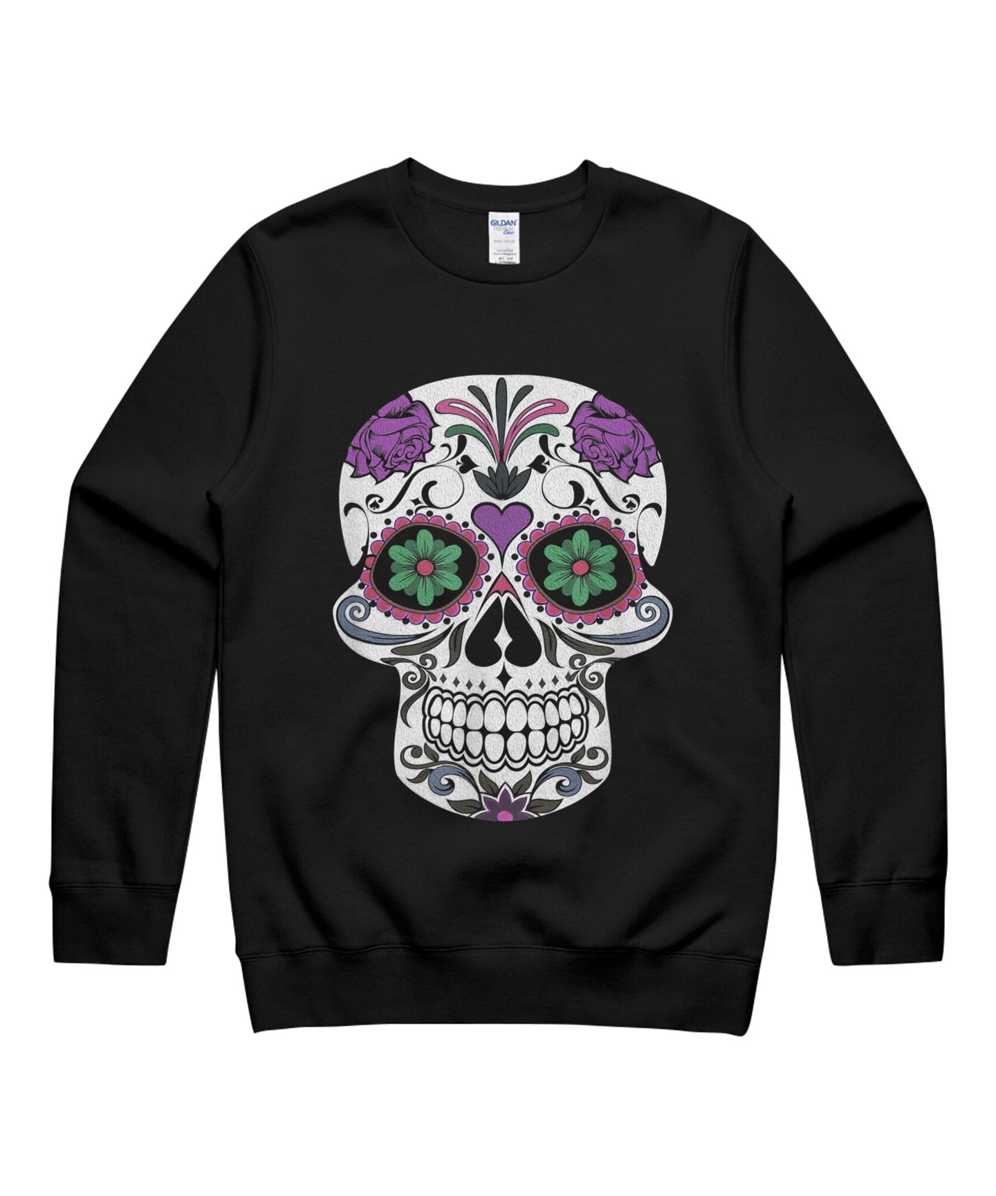 Sugar Skull And Roses Day Of The Dead Dia De Los Muertos Unisex Crewneck Sweatshirt