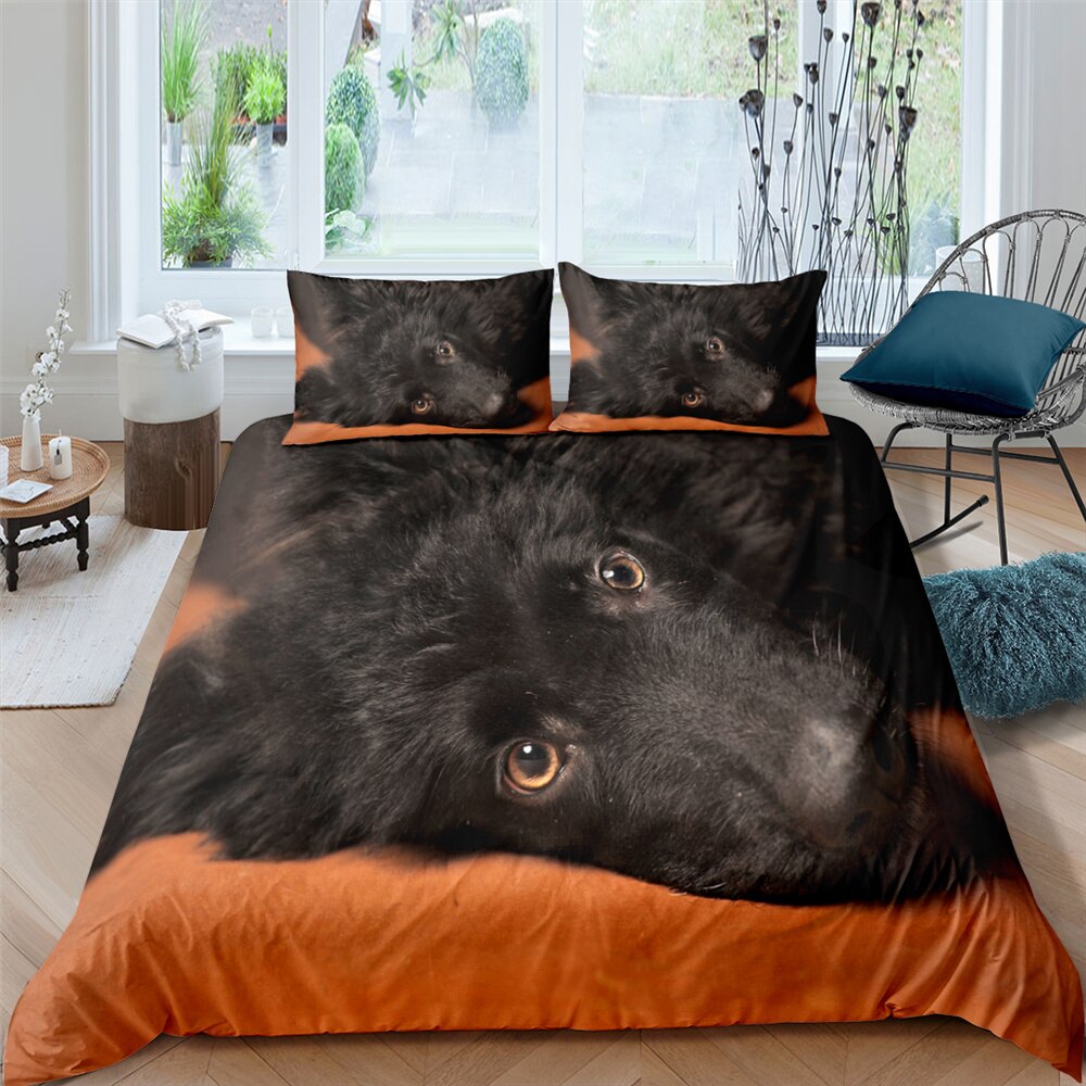 Puppy 3D Bedding Set Cat Duvet Cover With Pillowcase Unisex Kids Covers King Bedroom Decor