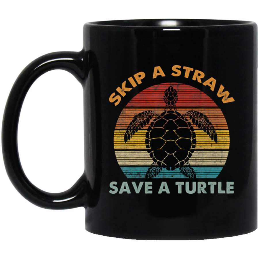 Vintage Skip a Straw Save a Turtle-Sea Turtle Rescue Coffee Mug