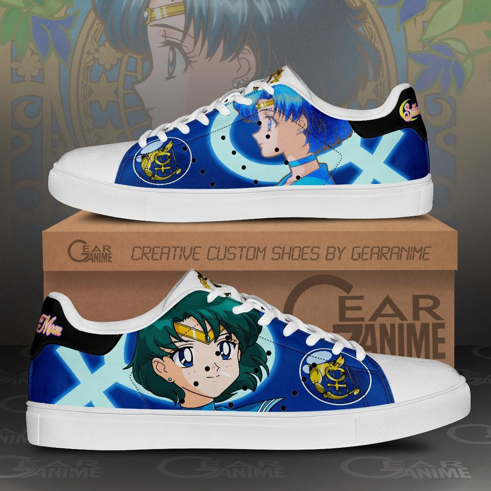 Sailor Mercury Skate Shoes Sailor Anime Custom Shoes Pn10