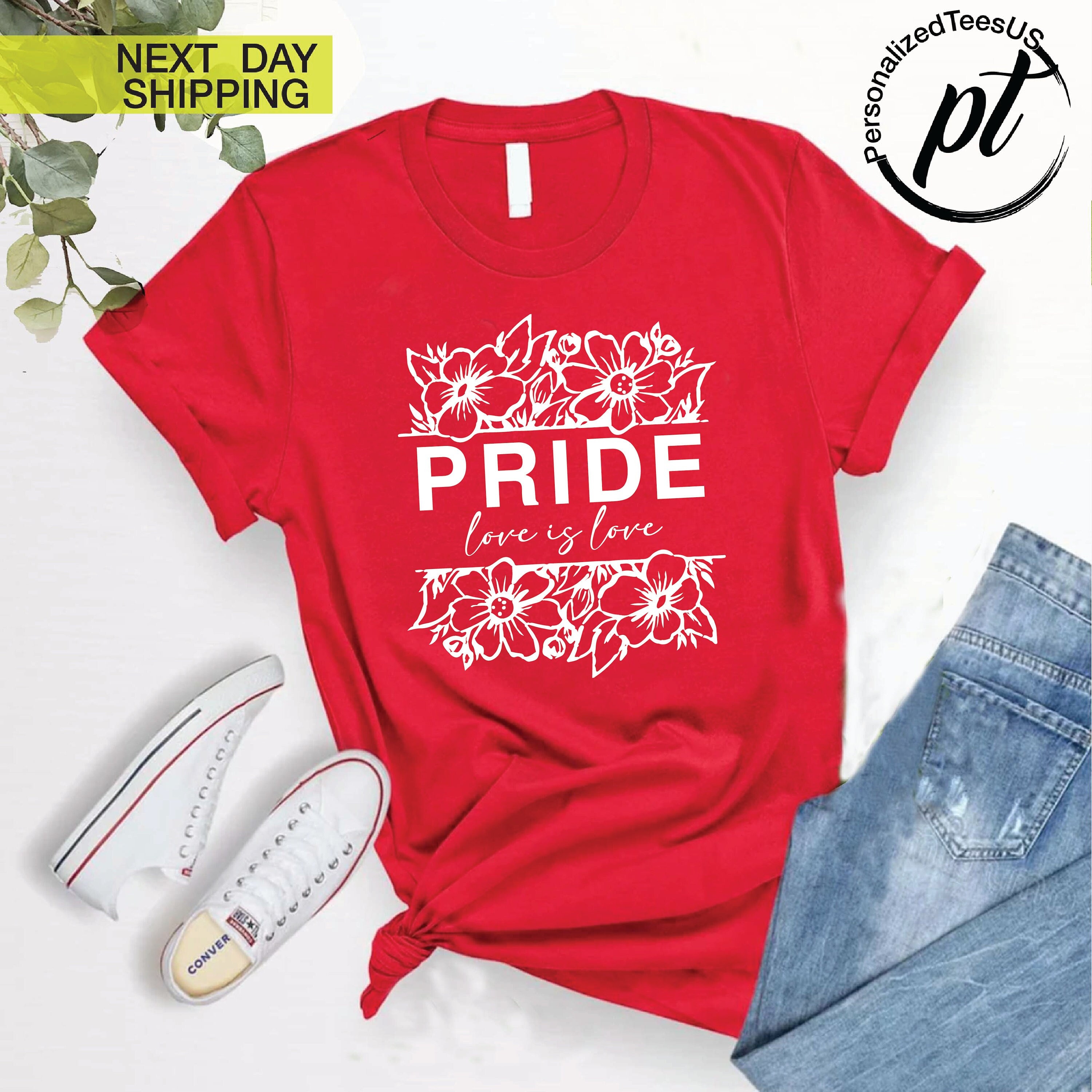 LGBTQ Love is Love Shirt, Pride Support Tee, Flowers Lesbian Shirt, Proud Mom Shirt, Gift For Gay, Pansexual Shirt, Lesbian Love T-Shirt