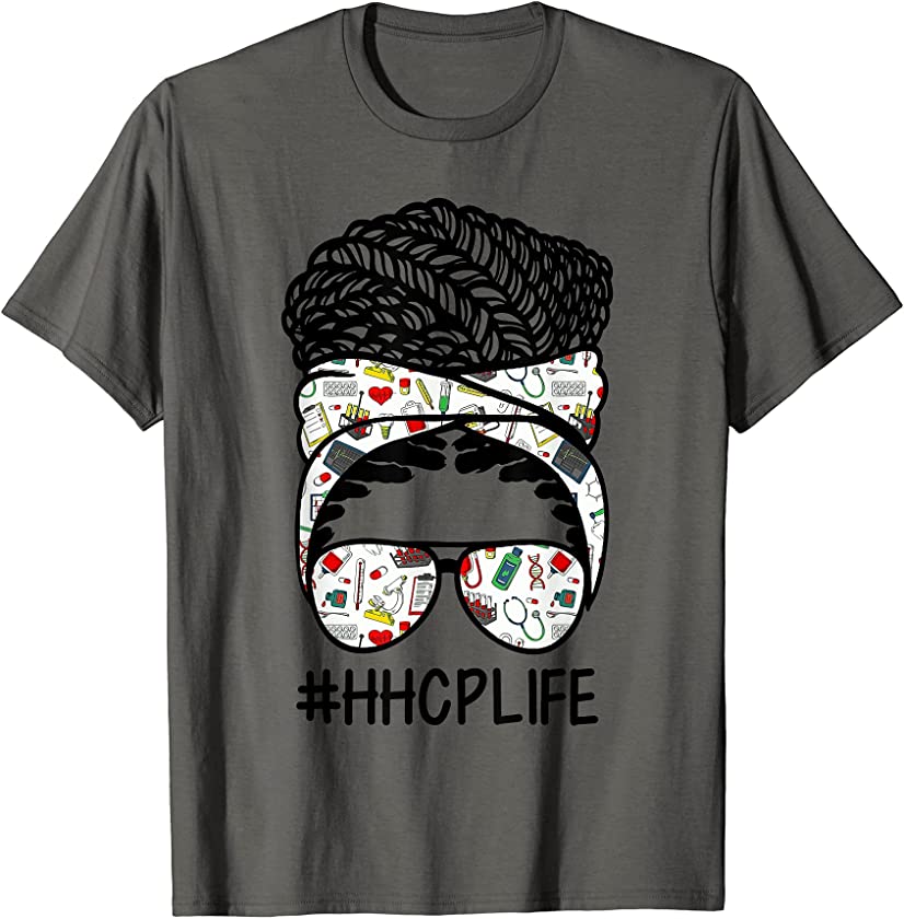 Womens Messy Bun African Woman HHCP Life Juneteenth Afro T-Shirt