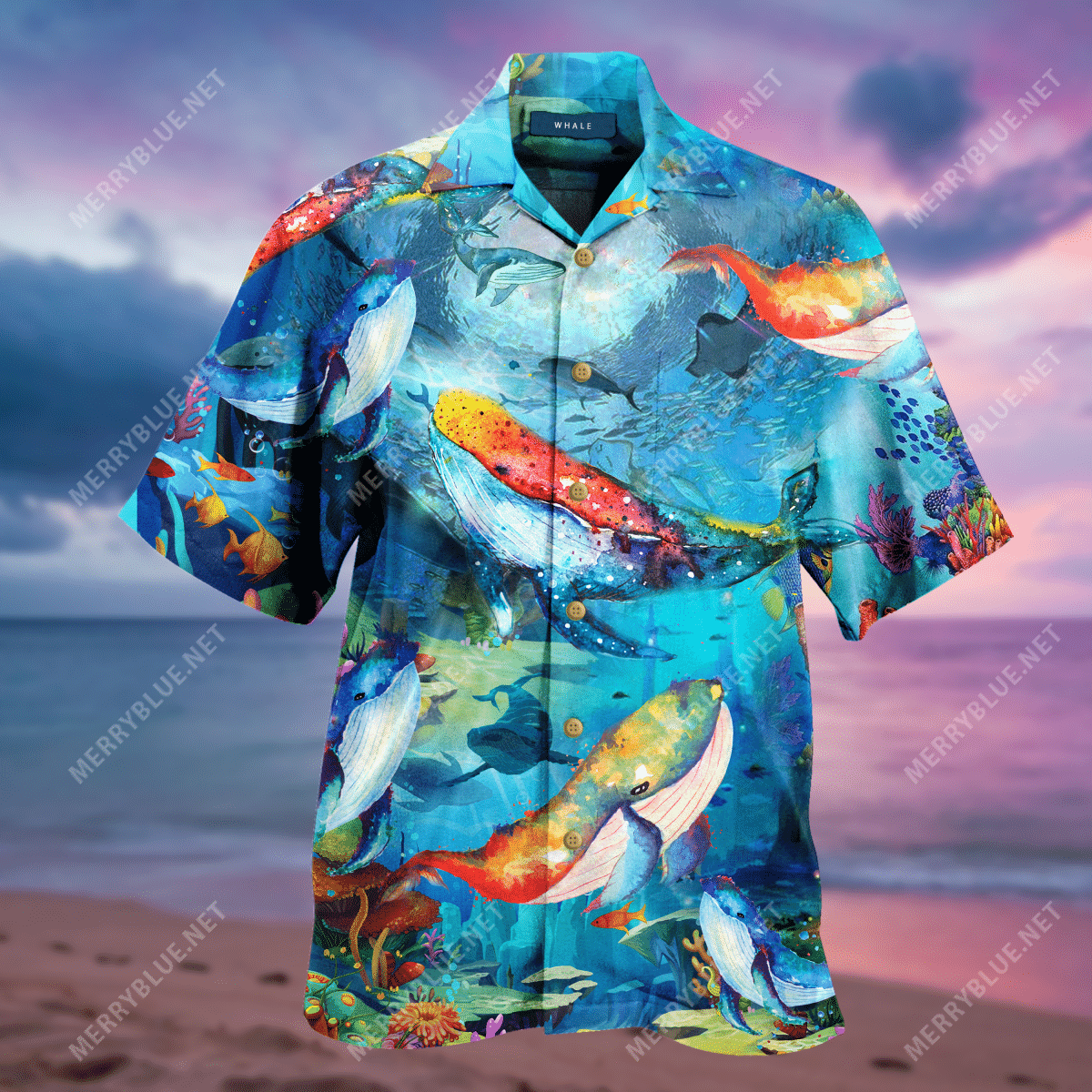 Amazing Whale Unisex Hawaiian Aloha Shirts Aloha Shirts