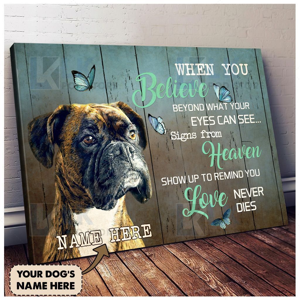 BOXER – CANVAS When You Believe [ID3-D] | Framed, Best Gift, Pet Lover, Housewarming, Wall Art Print, Home Decor