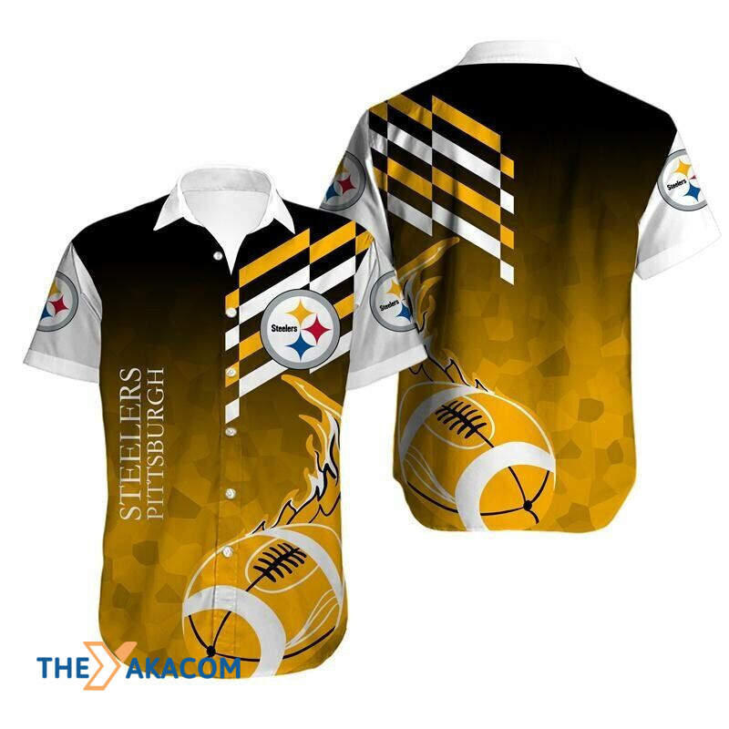 Pittsburgh Steelers Pigskin Pixel Gift For Fan Short Sleeve Hawaii Shirt Ha72188