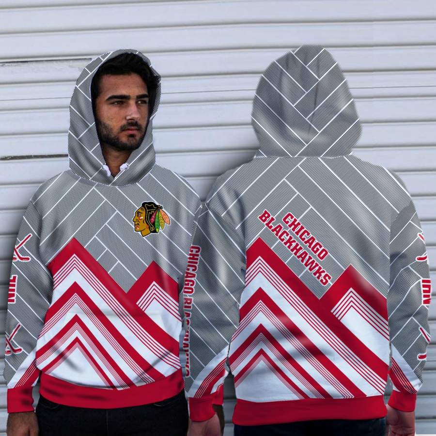 Fashion Cross Line Chicago Blackhawks Hoodie