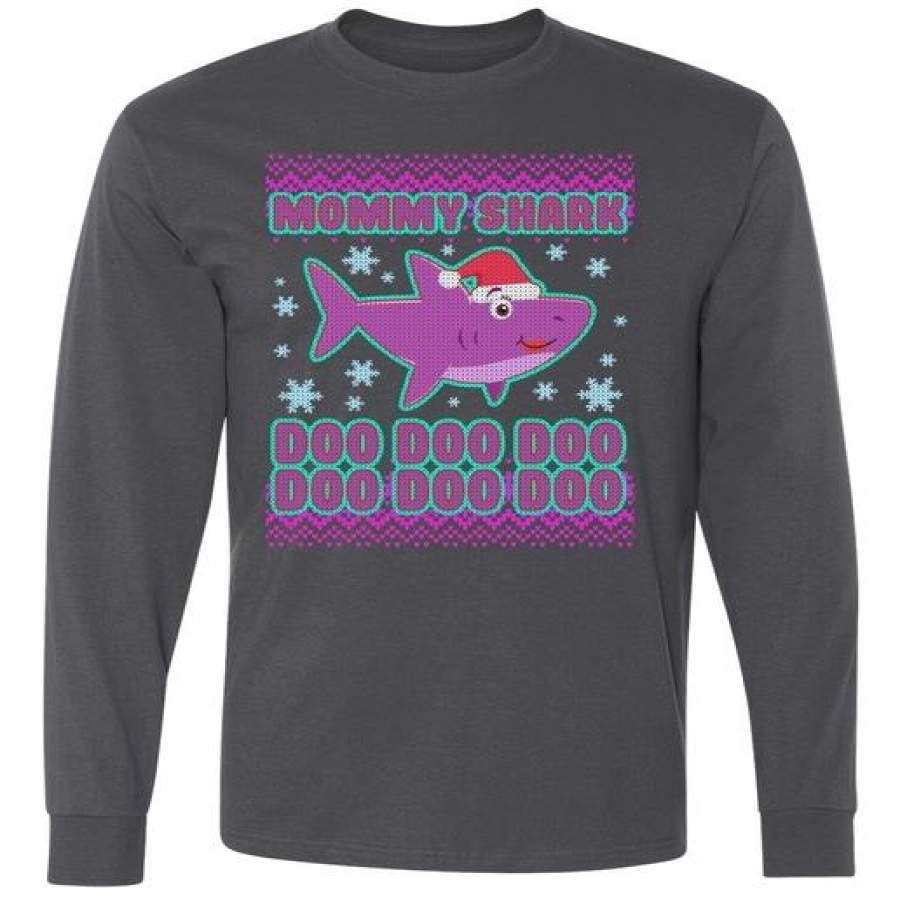 Christmas Mommy Shark Doo Doo Doo Long Sleeve Shirt