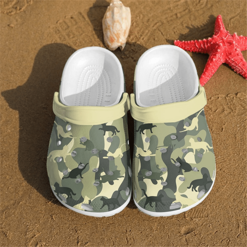 Cat camo pattern shoes Crocs Crocband Clogs Shoes For Men Women