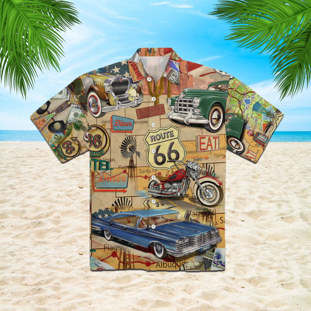 Amazing Vintage Muscle Car On Route 66 Hawaii Shirt For Men Women Ha56284