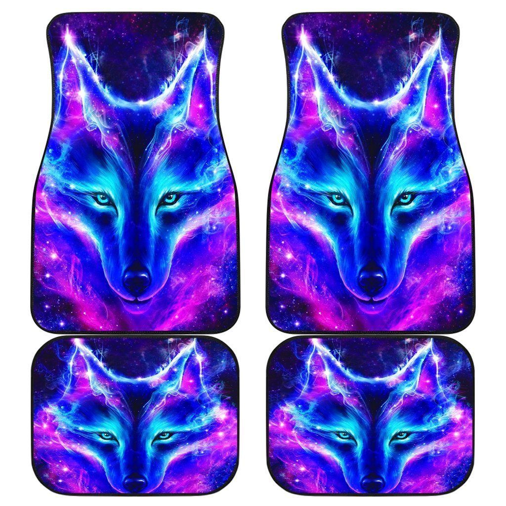 Wolf Galaxy Animal Art Car Floor Mats Personalized Car Seat Floor Mat Custom Print