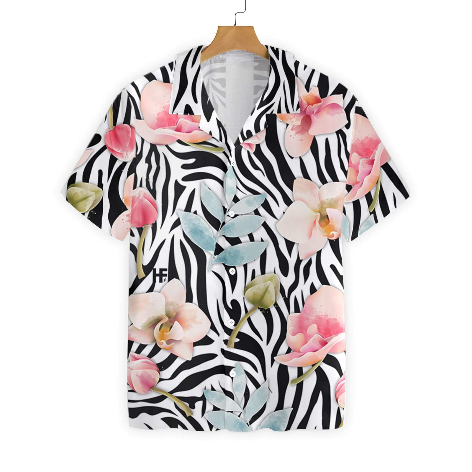 Orchid Zebra Watercolor Painting Art 0607 Hawaii Shirt Ha40526