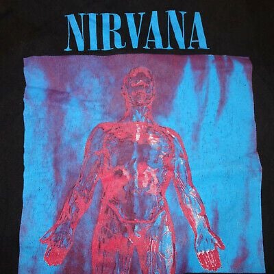 Vintage Nirvana Early 90’s Original Sliver T-shirt With Giant Tag  Worn 1 Time 9954