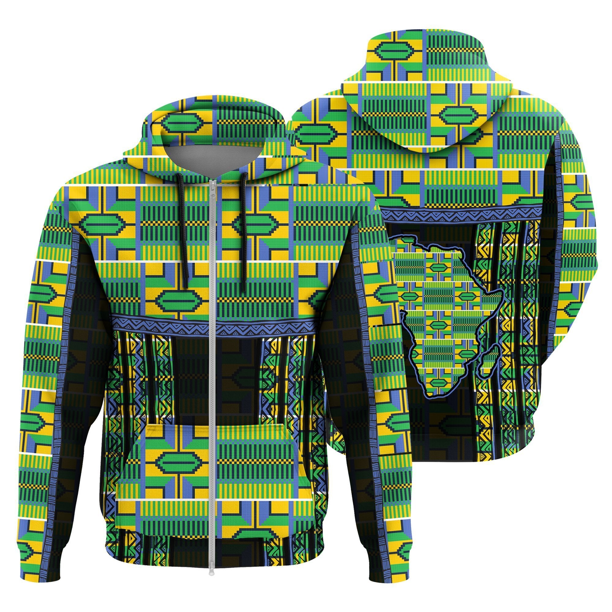 Greek Life Hoodie – Verdurous Kente Zip Hoodie